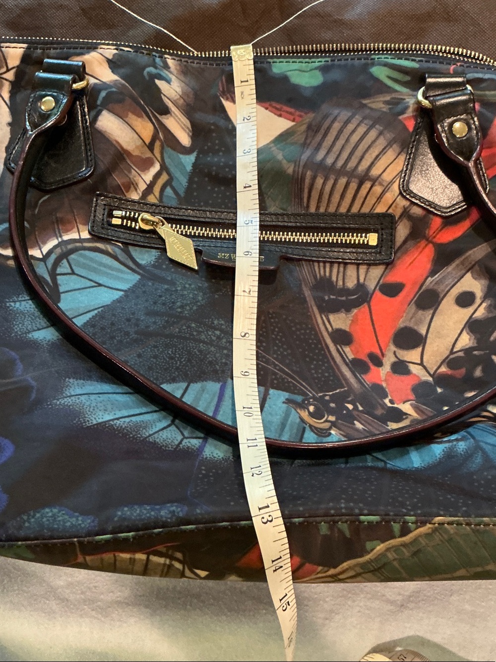 MZ Wallace Black Multicolor Butterfly Print Tote including Wristlet - Picture 12 of 13